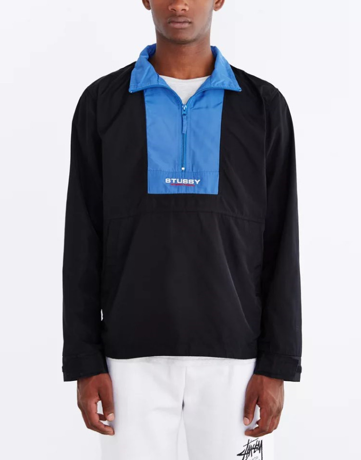 STUSSY Sport Pullover Anorak Jacket, Black